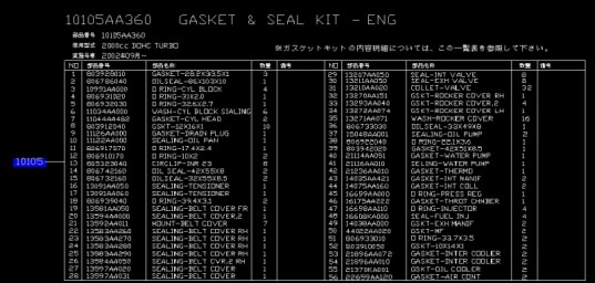 Genuine Subaru OEM Engine Gasket Kit JDM EJ207 2.0L STi 2.0L 2003-2005