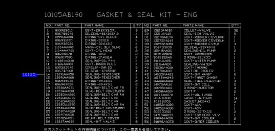 Subaru OEM Engine Gasket Kit JDM EJ207 2.0L STi 2.0L 2008-2014