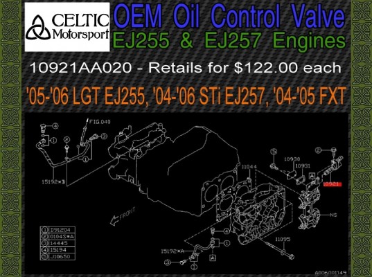 Subaru OEM AVCS Oil Control Valve EJ255 EJ257 Impreza WRX STi Legacy GT