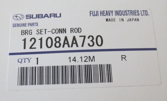 Genuine OEM Subaru Rod Bearing Set - 2002-2009 Early