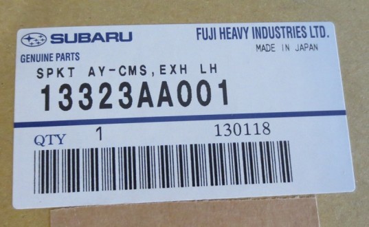 Genuine OEM Subaru LH Exhaust Camshaft Gear Sprocket Impreza 2008+ STi EJ257