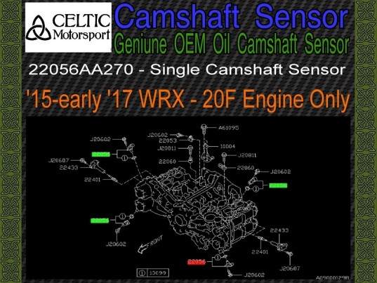 Genuine OEM Subaru Camshaft Sensor '15-early '17 WRX 20F & '13-early '17 BRZ 20D