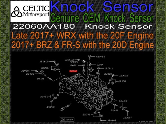 Genuine OEM Subaru Knock Sensor Late 2017+ WRX 20F & 2017+ BRZ 20D