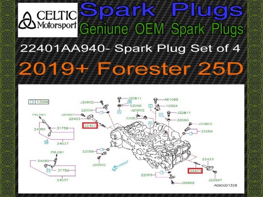 Genuine OEM Subaru Spark Plugs 2019+ Forester 25D Engine