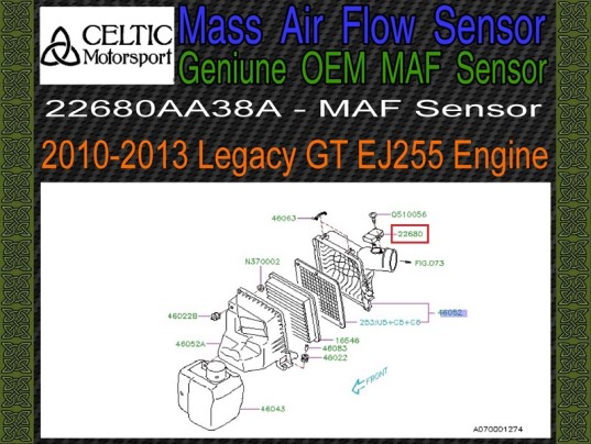 Genuine OEM Subaru Mass Air Flow Sensor MAF 2010-2013 Legacy GT Outback GT EJ255