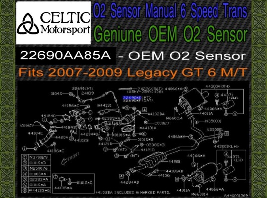 Genuine OEM Subaru Oxygen O2 Sensor 2007-2009 Legacy Spec B EJ255 6 M/T