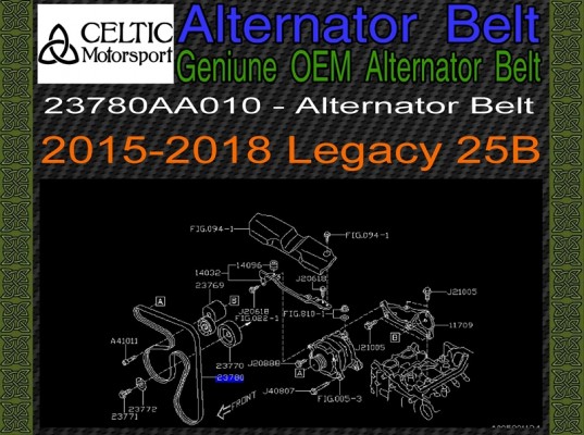 Genuine OEM Subaru Alternator Belt 2015-2019 Legacy 25B