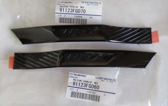 Genuine OEM Subaru WRX Black Limited Fender Emblem Set 