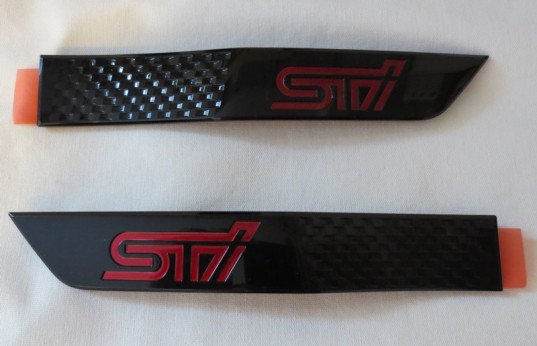 Genuine OEM Subaru STi Black Limited Fender Emblem Set 