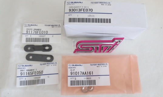 Genuine OEM Subaru STi Pink Grille Badge Plastic Mesh Type 2004 WRX STi