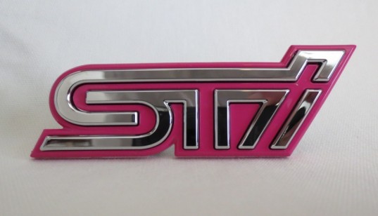 Genuine OEM Subaru STi Pink Grille Badge Plastic Mesh Type 2004 WRX STi