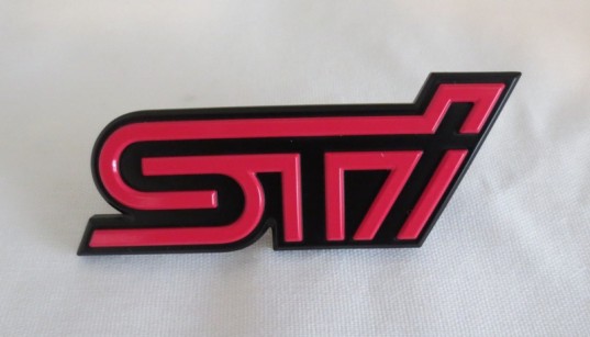 Genuine OEM Subaru STi Pink Grille Badge Plastic Mesh Type 2005 WRX STi