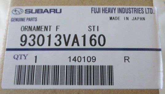 Genuine OEM Subaru STi Grille Badge 