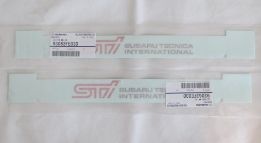 Genuine OEM Subaru STi Door Decal Set 