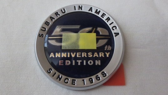 Genuine OEM Subaru in America Since 1968 50th Anniversary Edition Badge