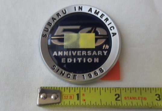 Genuine OEM Subaru in America Since 1968 50th Anniversary Edition Badge