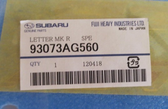 Genuine OEM Subaru Rear Badge 