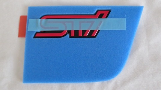 Genuine OEM Subaru STi Rear Badge 2005 Impreza WRX STi Pink and Black