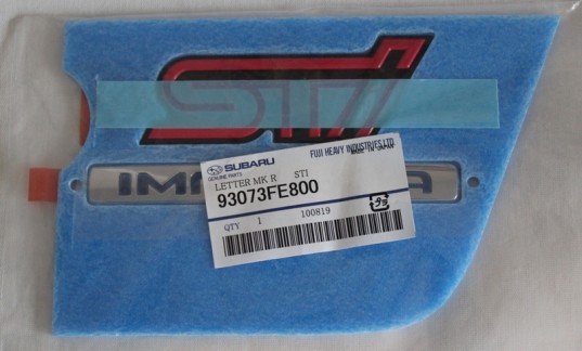 Genuine OEM Subaru STi Rear Badge Set 