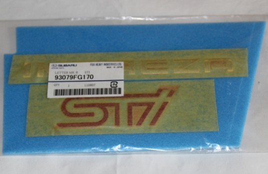 Genuine OEM Subaru STi Rear Badge Set 