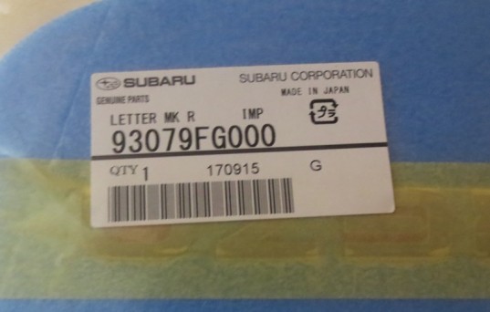 Genuine OEM Subaru Rear Badge Set 