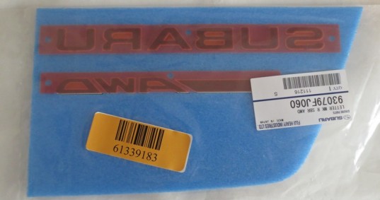 Genuine OEM Subaru Rear Badge Set 