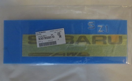 Genuine OEM Subaru Black Rear Badge 