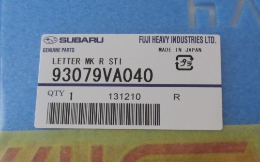 Genuine OEM Subaru STi Rear Badge 