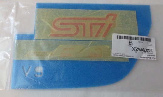 Genuine OEM Subaru STi Rear Badge Set 