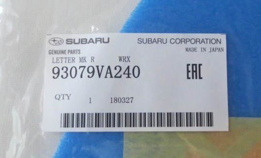 Genuine OEM Subaru WRX Rear Badge 