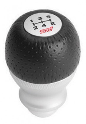 STi Aluminum Leather 5 MT Shift Knob